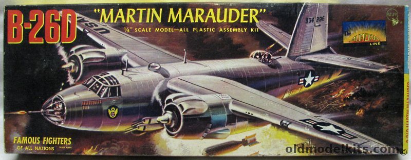 Aurora 1/46 Martin B-26D Marauder - 'Aurora Line' Logo Famous Fighters of All Nations Issue, 371-259 plastic model kit